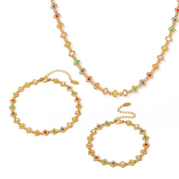 Colorful Oil Dip Jewelry Set