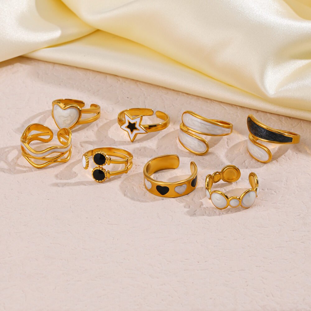 Enamel Elegance Rings - Image 4