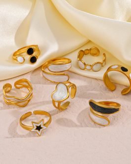 Enamel Elegance Rings