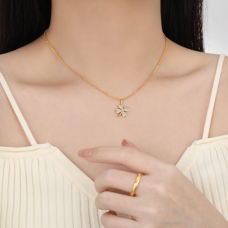 Golden Clover Charm Necklace