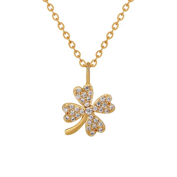 Golden Clover Charm Necklace