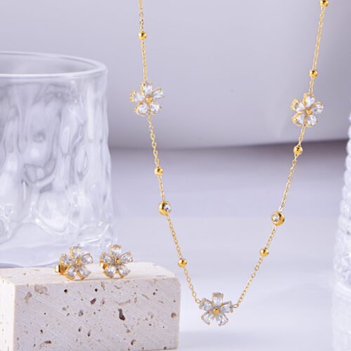 Zircon Blossom Jewelry Set