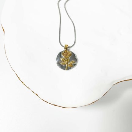 Golden Rose Pendant Necklace - Image 4