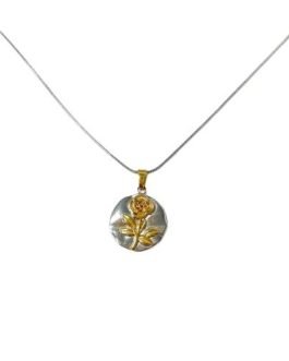 Golden Rose Pendant Necklace