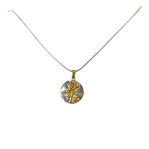 Golden Rose Pendant Necklace