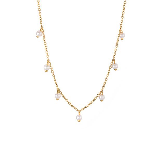 Dainty Pearl Cascade Necklace