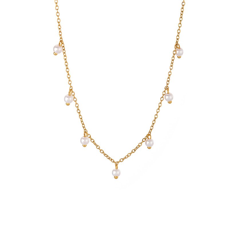 Dainty Pearl Cascade Necklace