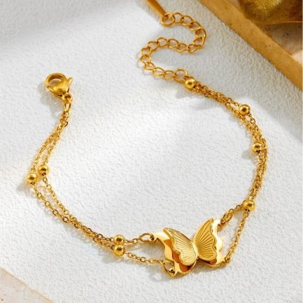 Ethereal Flutter Double Chain Bracelet - 이미지 2