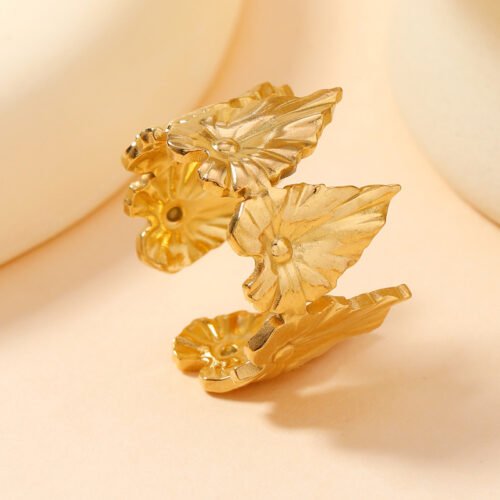 Gilded Lotus Wrap Ring