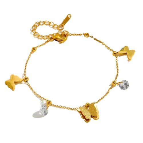 Glitter Dance Butterfly Charm Bracelet