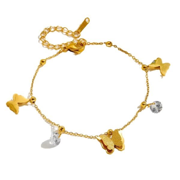 Glitter Dance Butterfly Charm Bracelet