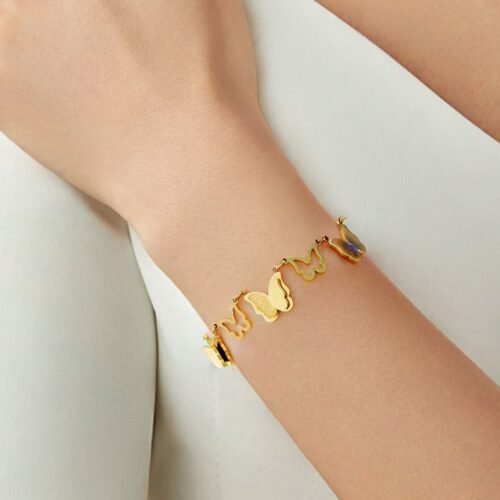 Golden Flutter Cascade Bracelet