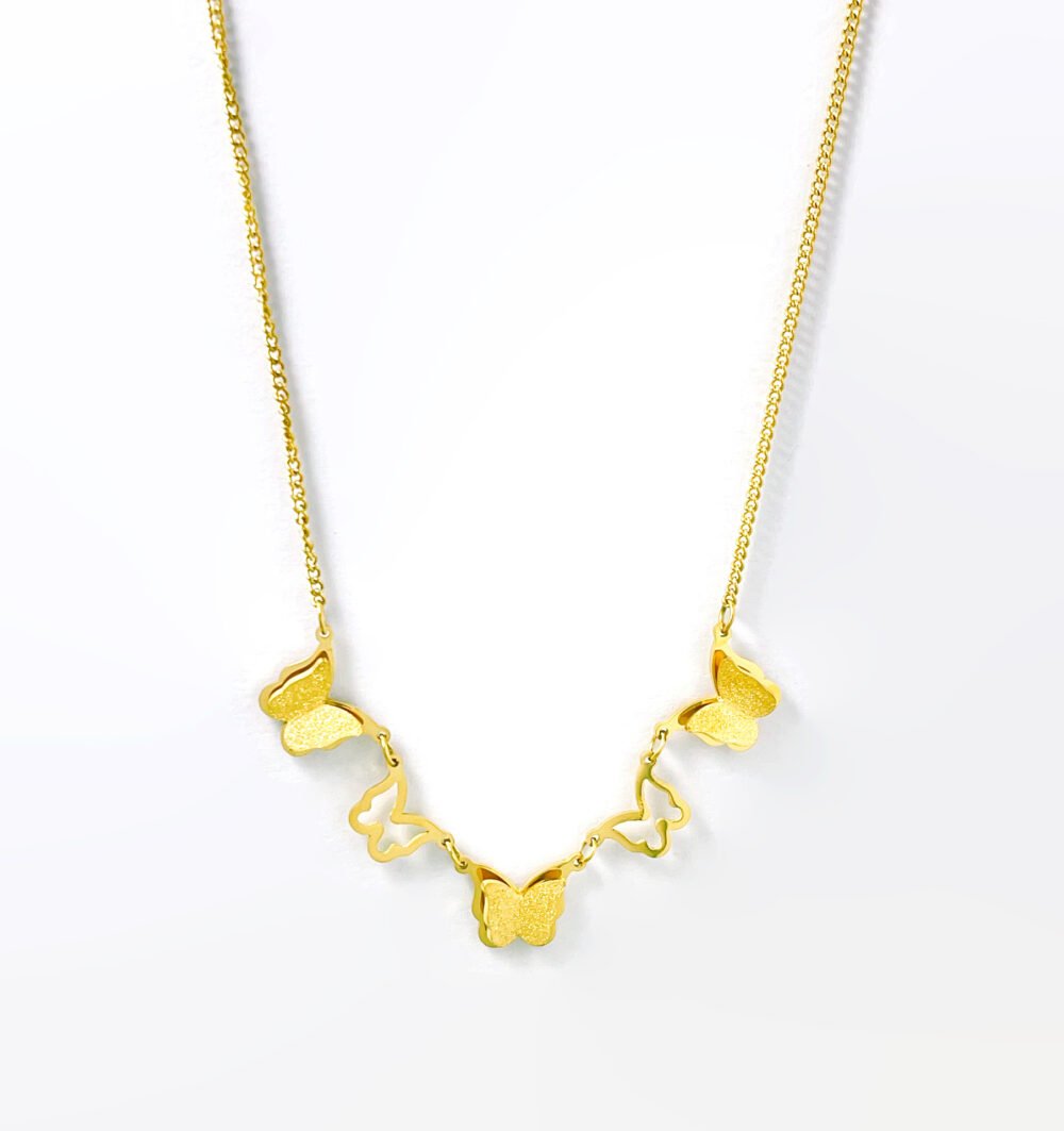 Golden Flutter Cascade Necklace