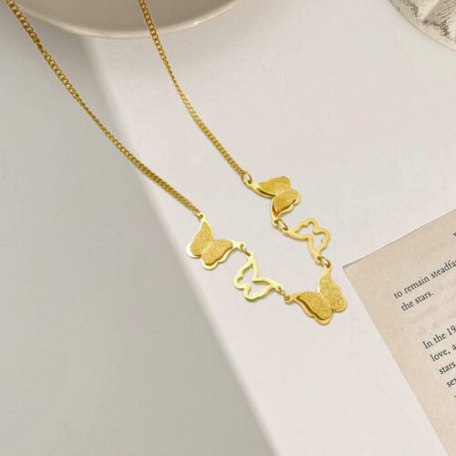Golden Flutter Cascade Necklace