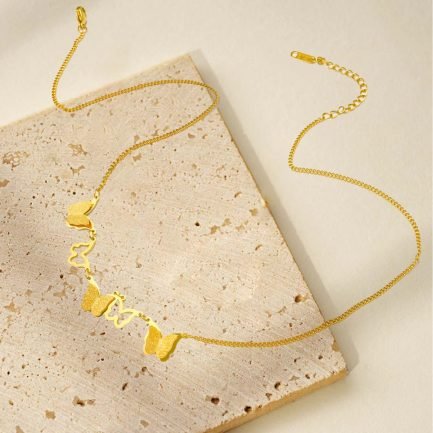 Golden Flutter Cascade Necklace - Image 3