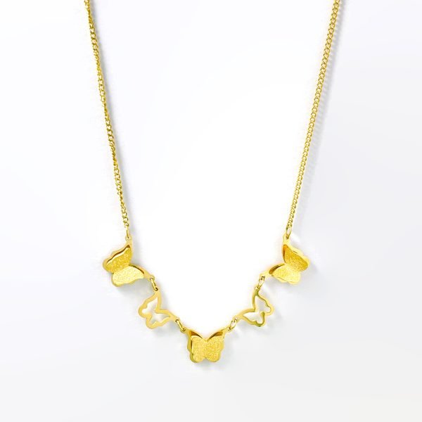 Golden Flutter Cascade Necklace