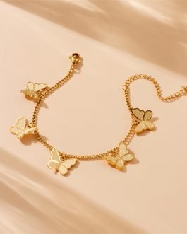 Golden Flutter Charm Bracelet