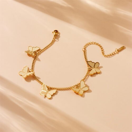 Golden Flutter Charm Bracelet