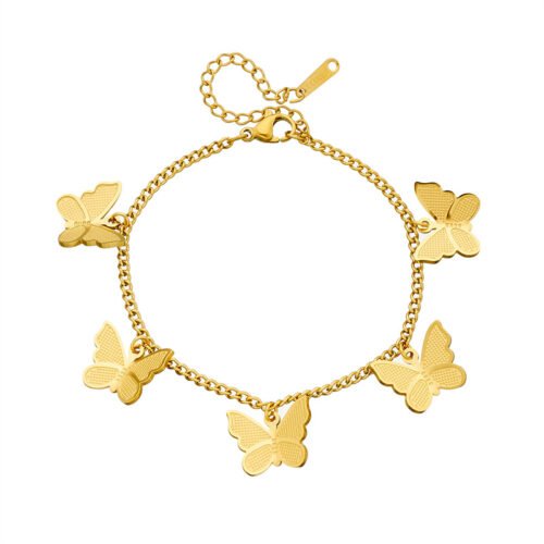 Golden Flutter Charm Bracelet