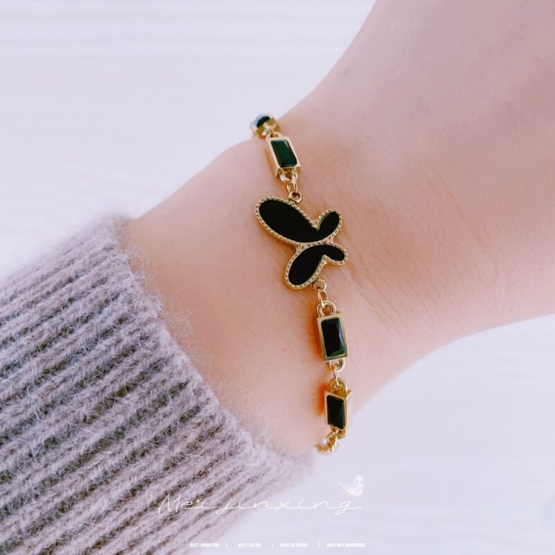 Midnight Butterfly Chain Bracelet