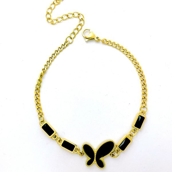 Midnight Butterfly Chain Bracelet