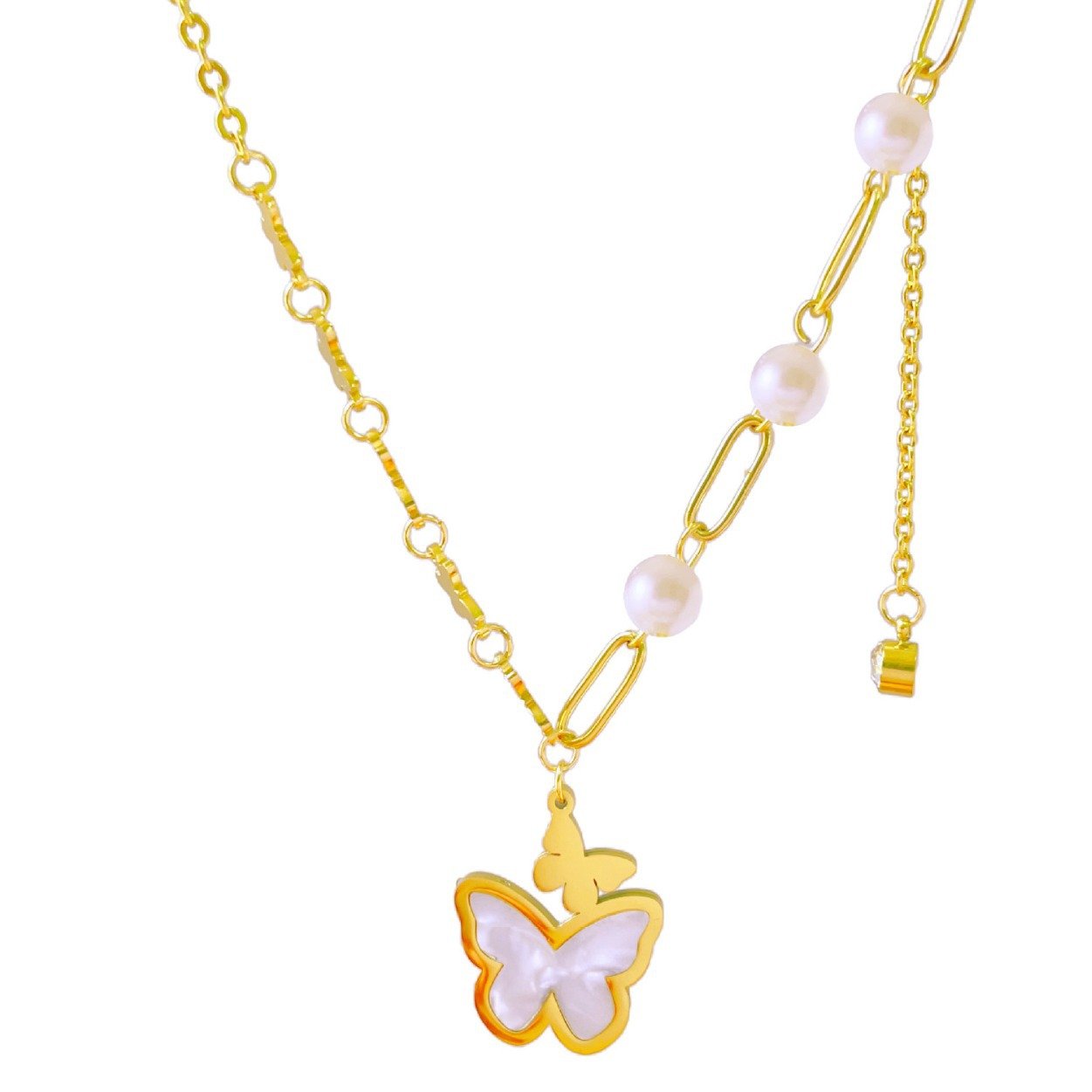 Pearl Flutter Butterfly Necklace