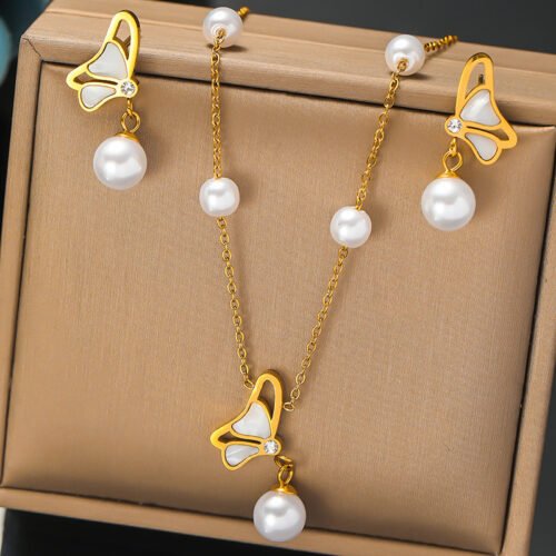 Pearly Butterfly Jewel Set