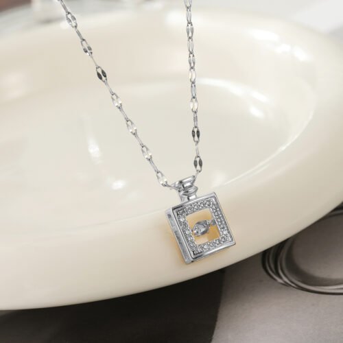 Perfume Mirage Square Pendant Necklace