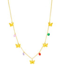 Rainbow Flutter Charm Necklace