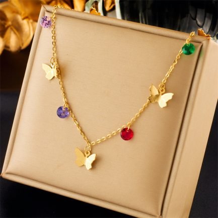 Rainbow Flutter Charm Necklace - Image 3