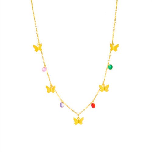 Rainbow Flutter Charm Necklace