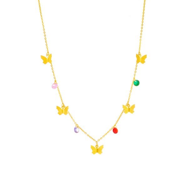 Rainbow Flutter Charm Necklace