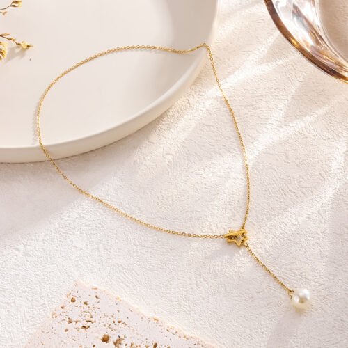 Stellar Pearl Drop Necklace