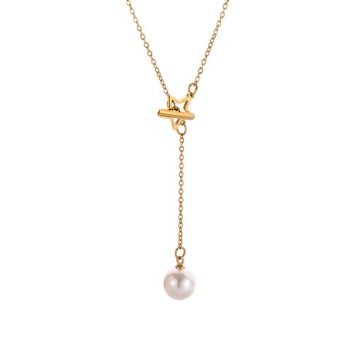 Stellar Pearl Drop Necklace