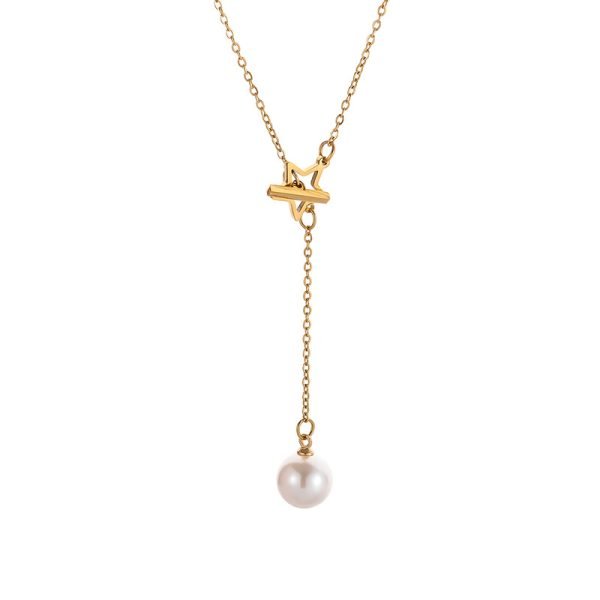 Stellar Pearl Drop Necklace