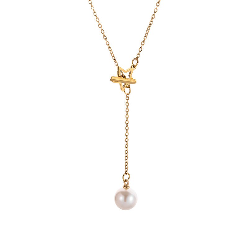 Stellar Pearl Drop Necklace