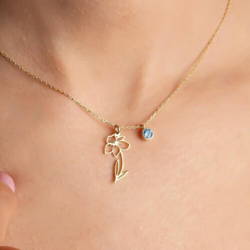 Blooming Birthstone Pendant Necklace