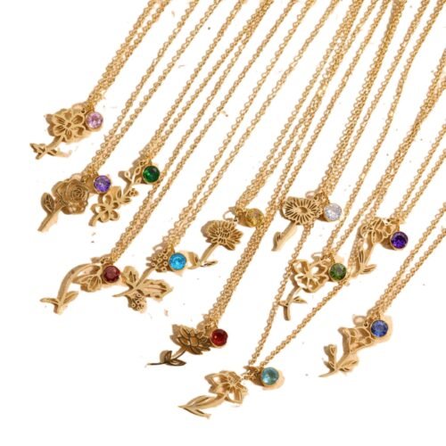 Blooming Birthstone Pendant Necklace