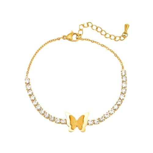 Crystalline Butterfly Tennis Bracelet
