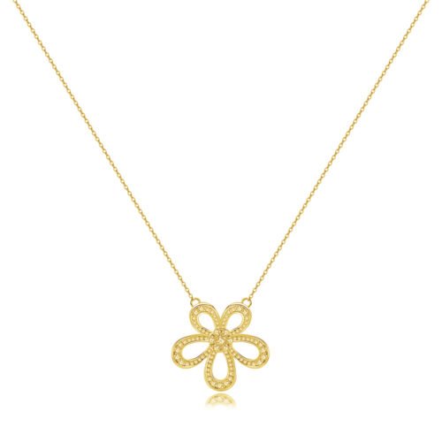Daisy Outline Pendant Necklace
