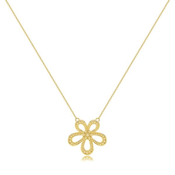 Daisy Outline Pendant Necklace