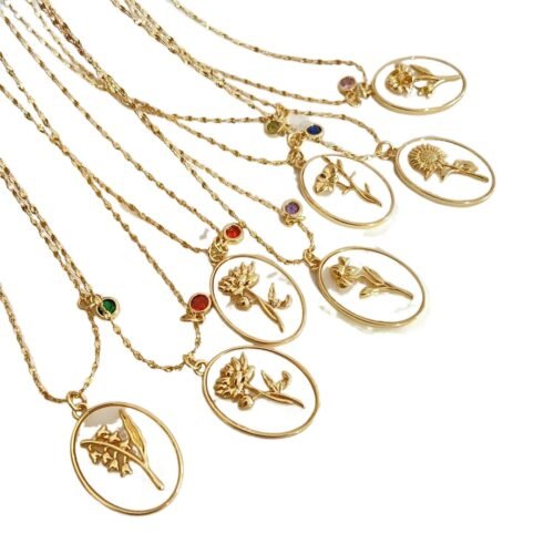 Floating Flora Medallion Necklace