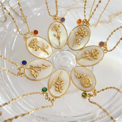 Floating Flora Medallion Necklace