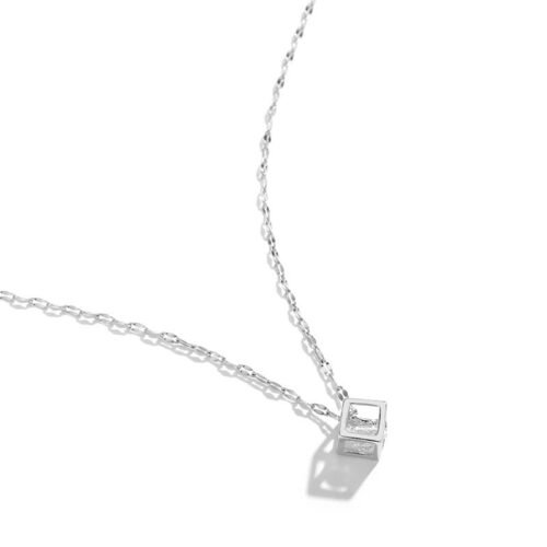 Floating Gem Cube Necklace