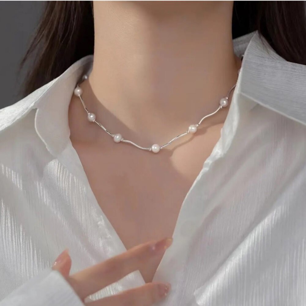 PearlWave Necklace Bracelet Jewelry Set - Image 3
