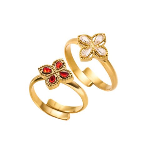 Blossom Clover 18K Gold Adjustable Ring