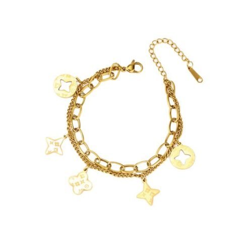 Celestial Clover Layered Bracelet