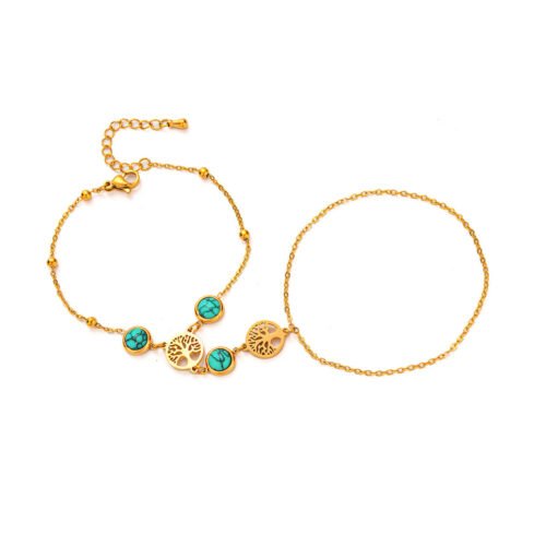 Sacred Tree Turquoise Hand Chain