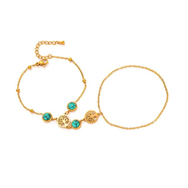 Sacred Tree Turquoise Hand Chain