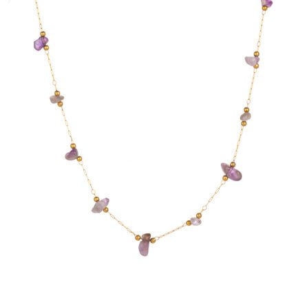 Amethyst Dreams 18K Gold Plated Natural Stone Jewelry Set